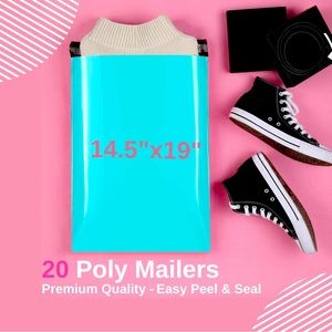 20-14.5”x19” Large Thick Poly Mailers Self Sealing,Waterproof, Tear Proof - Teal